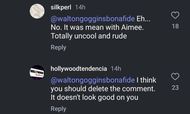 Fan's response to Walton Goggins' comment (Image via Instagram/@nbcsnl)